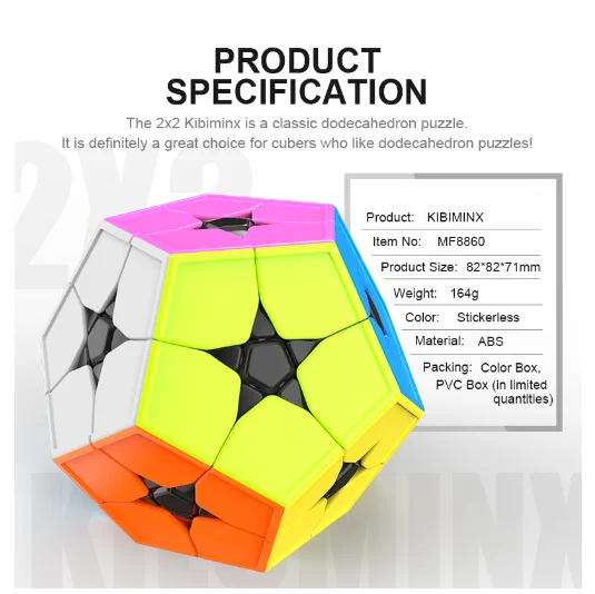 

MoYu Cubing Classroom Meilong 2x2X2 Megaminxeds Stickerless Magic Cube Mini Professional Puzzle Speed Cubes Educational Toys