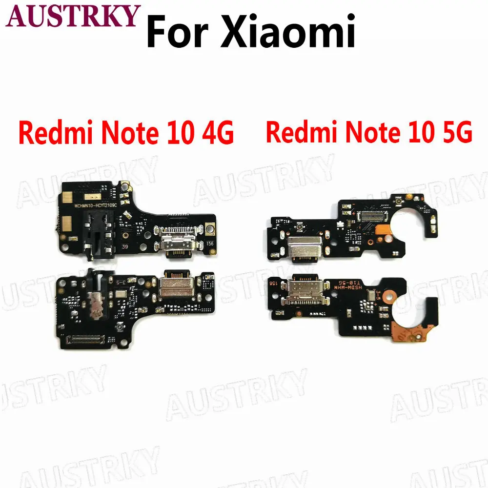 

New USB Charging Port Mic Microphone Dock Connector Board Flex Cable For Xiaomi Redmi Note 10 4G / Redmi Note 10 5G