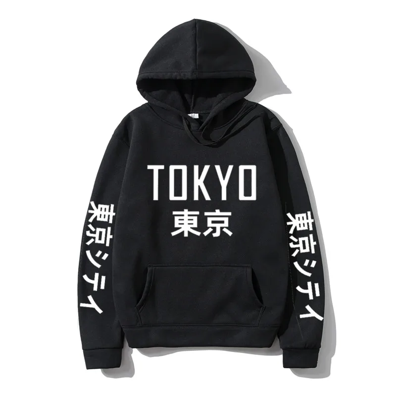 Худи в стиле Харадзюку с принтом японского города Токио пуловер капюшоном