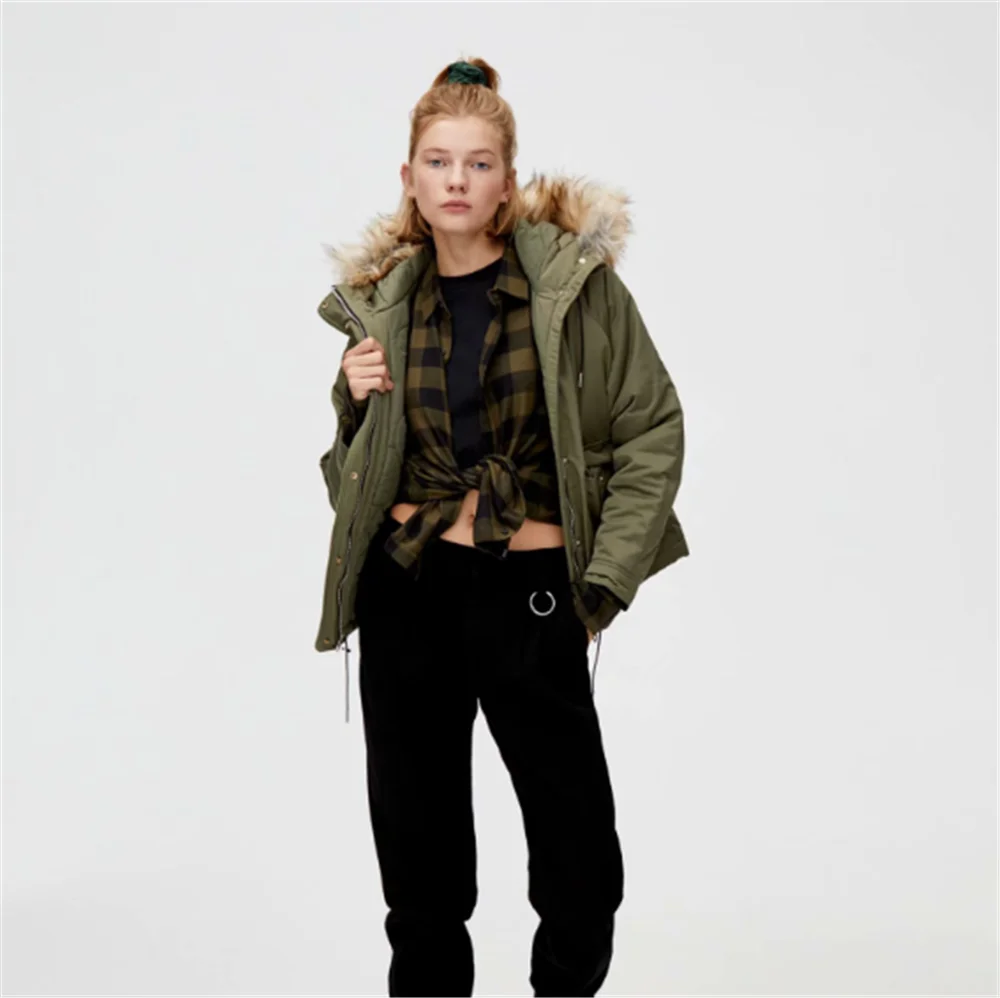 2019 ZA хлопковая одежда женская модная новая зимняя цветная стеганая куртка с