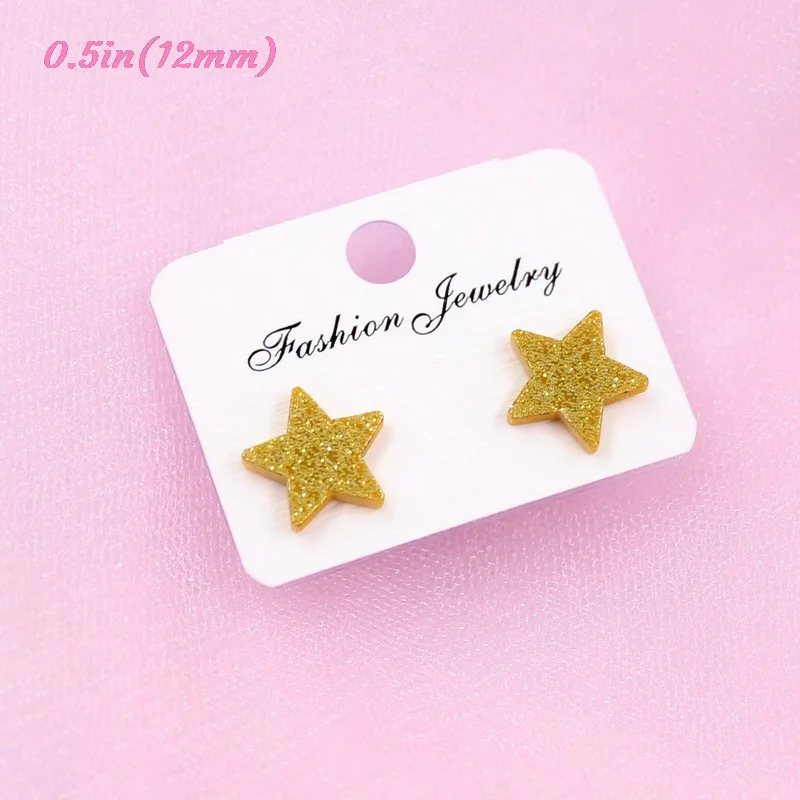 gold glitter-12mm 12 мм блестящие акриловые серьги-гвоздики Имбирная звезда олень индейка снежинки Рождественские серьги-гвоздики серьги без аллергии-ST-1 - Окраска металла: gold glitter-12mm