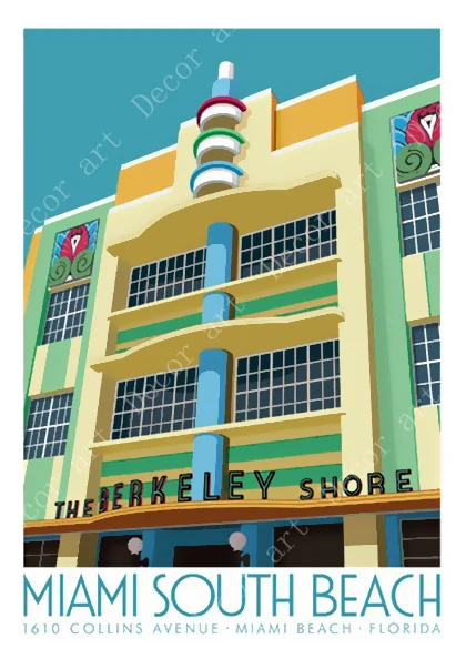 Путешествия во Флориду Майами пляж Америка холст картины винтажные стены крафт