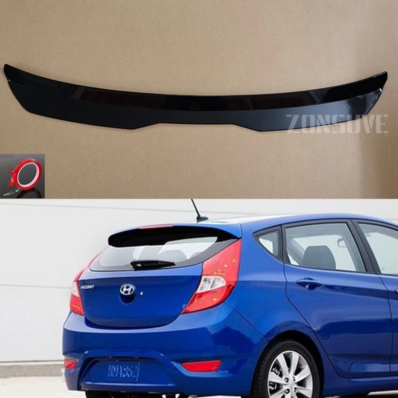 Verwenden Für Hyundai Accent 2012-2015 Jahr Dach Spoiler Carbon Look Zubehör Körper Kit Fabrik Stil
