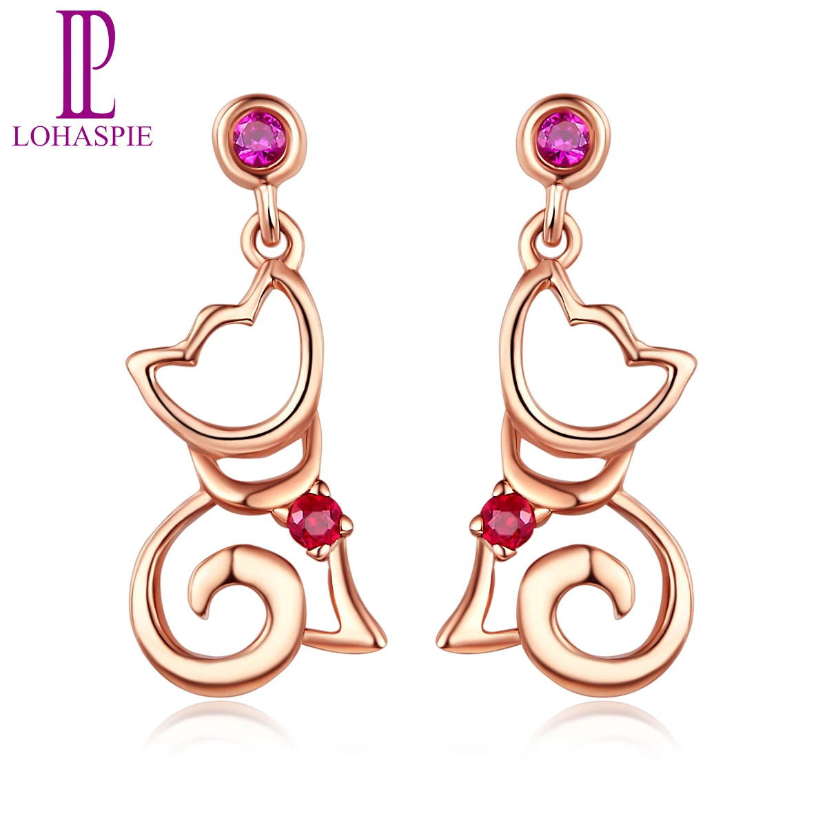 LP натуральный драгоценный камень рубин миниатюрные серьги-гвоздики Solid 9K 10K 14K 18K