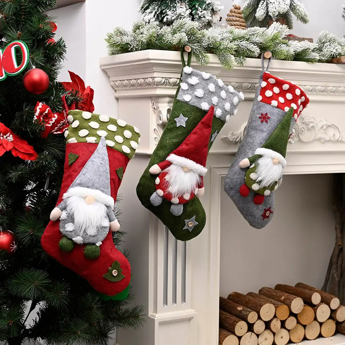 

2020 New Year Decor Christmas Coral Fleece Socks Merry Christmas Decorations For Home Cristmas Ornaments Xmas Gift 2021 Navidad
