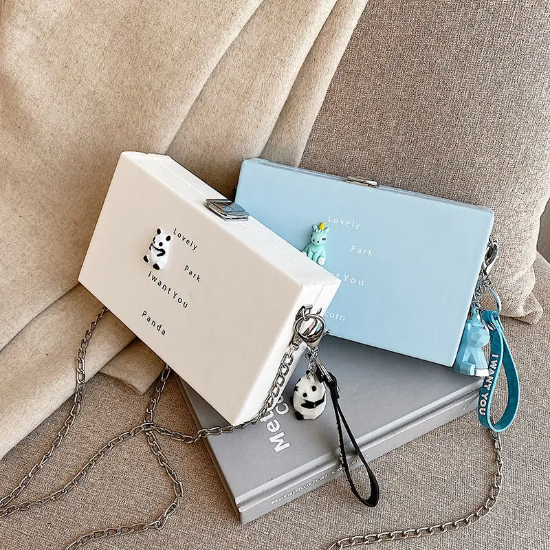 

Women Pu Leather Shoulder Bag Girls Small Box Shape Handbags Women Chain Messenger Bags Ladies Fashion Lovely Animal Pattern Bag