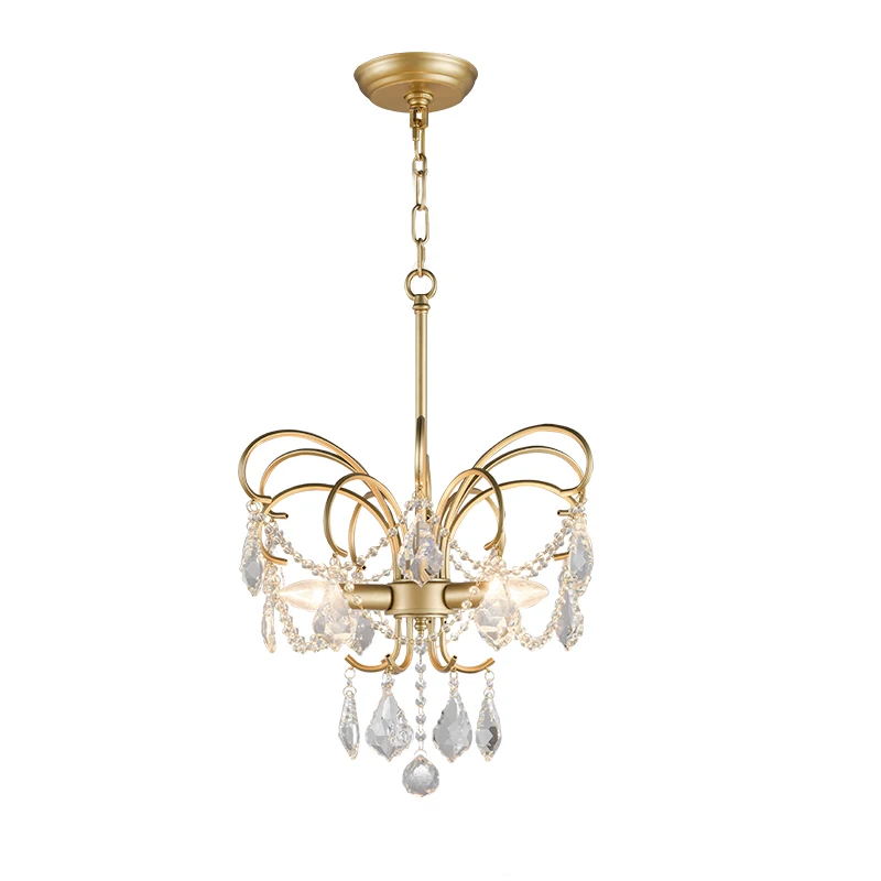 

American style chandelier dining room lamp French style light luxury cloakroom personalized lamp golden simple art bedroom lamp