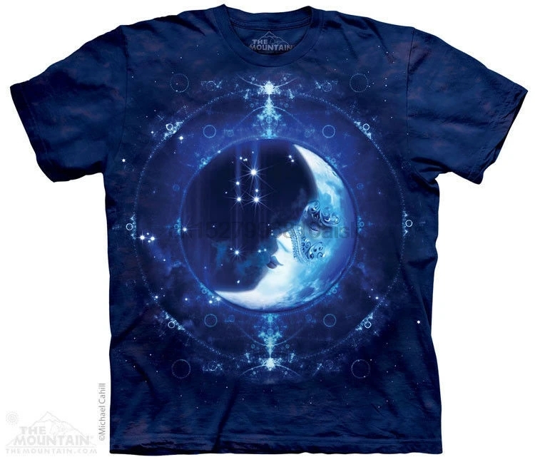 Футболка с изображением Луны у горы. Луна диаграммы Астрология размеры NEW