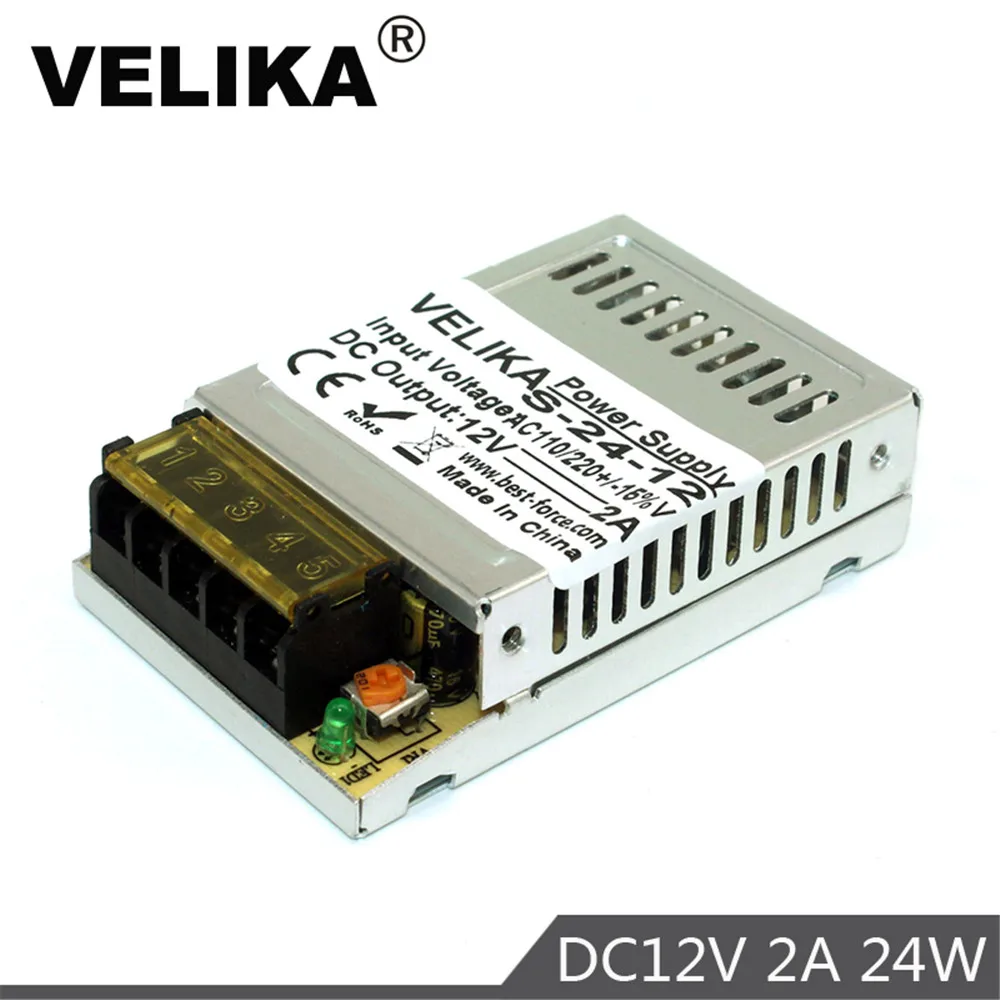 Мини блок питания для светодиодных лент 12 В 2 А 24 Вт 110 220 В|12v smps|ac-dc 12vsmps 12v |