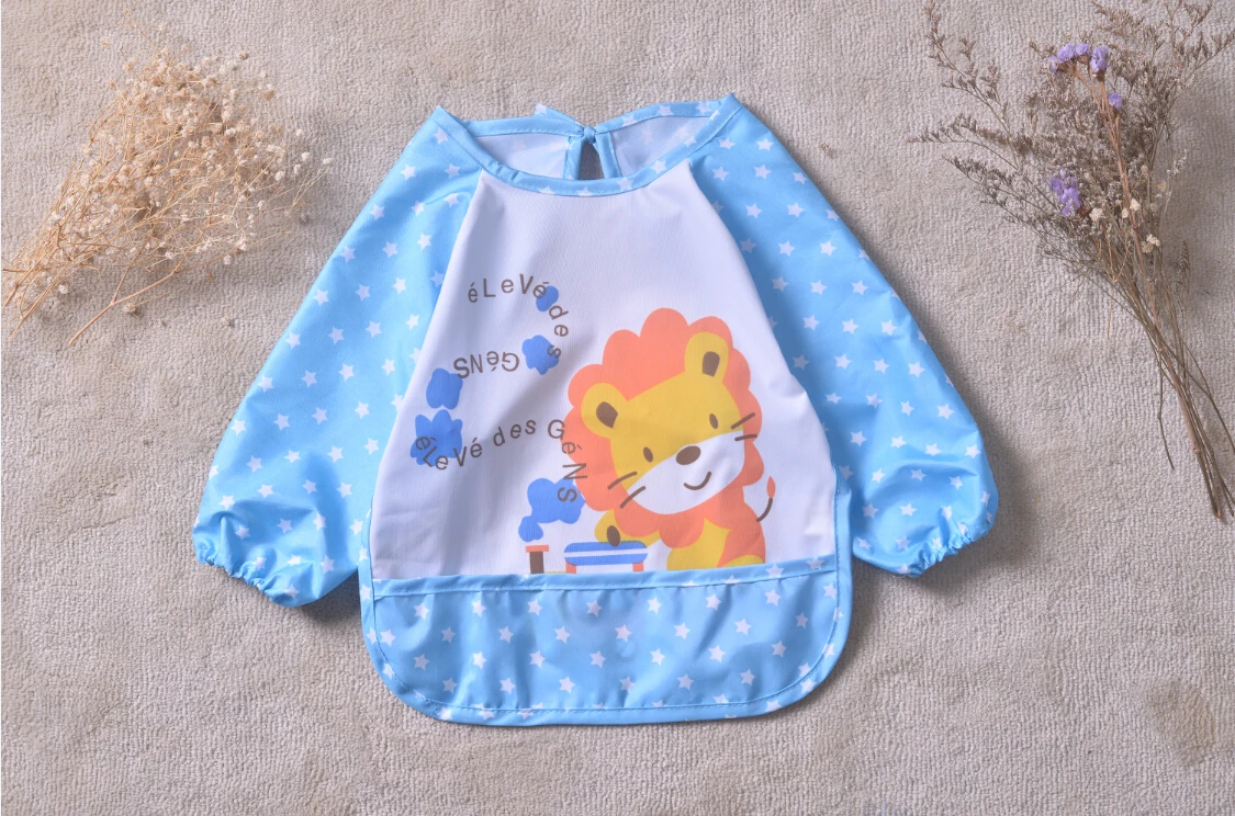 Long Sleeve Baby Bibs Bib Apron Waterproof Art Smock Feeding Toddler Children | Детская одежда и обувь