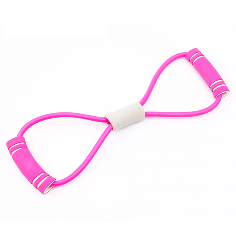 Pink 8 эластичных лент с сопротивлением, грудь, канат-эспандер, тренажерный зал, домашний фитнес, резиновая трубка, Тяговая веревка для йоги, тренировка мышцы, фитнес - Цвет: Pink