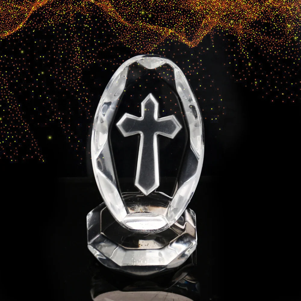

Christian Jesus Cross Statue Crystal Christ Church Decoration Car Home Decor Craft Gift Ornament Figurines Miniatures