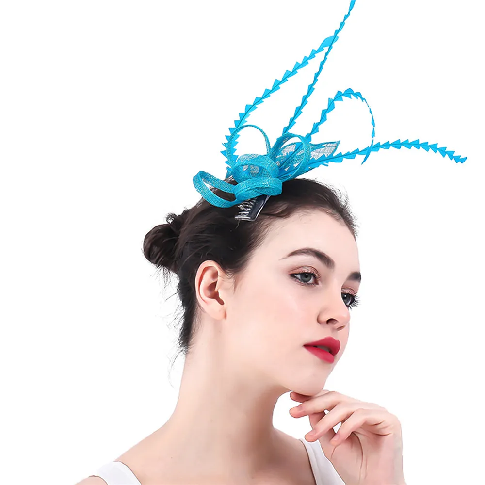 Turquoise Sinamay Vintage Loops Wedding Fascinator Hair Headdress Accessories Elegant Female Ladies Church Hats Fedora 3 Pcs/Lot |