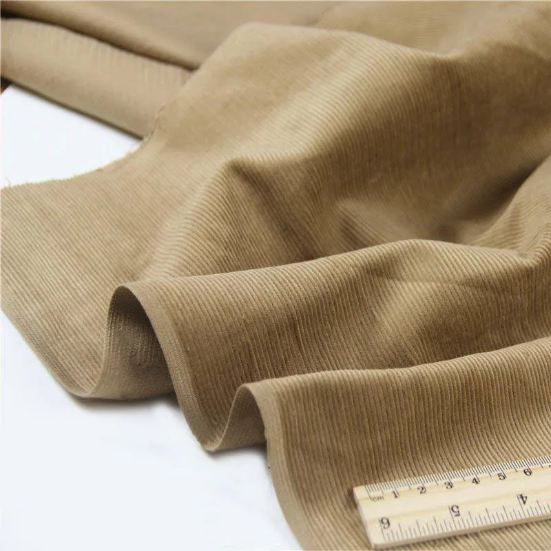 

100% Cotton Corduroy Khaki Came Fine Fabric for Cushion Autumn Clothes Hat Outwear Pants Trouser Craft Shirt Dress Tissu Textile