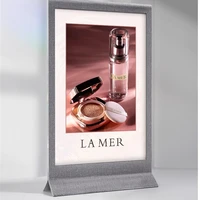 high end double sided display brand creative leather table brand a4 desktop standing brand a5 card rack brand acrylic