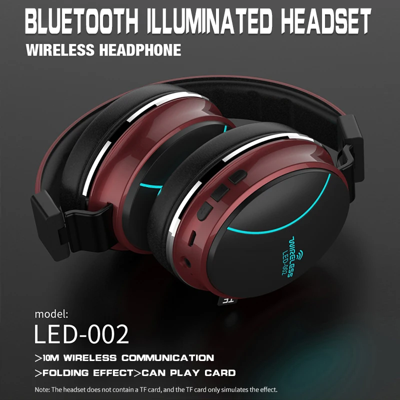 Светодиодный-002 беспроводная Bluetooth гарнитура складные наушники 3D стерео игровая