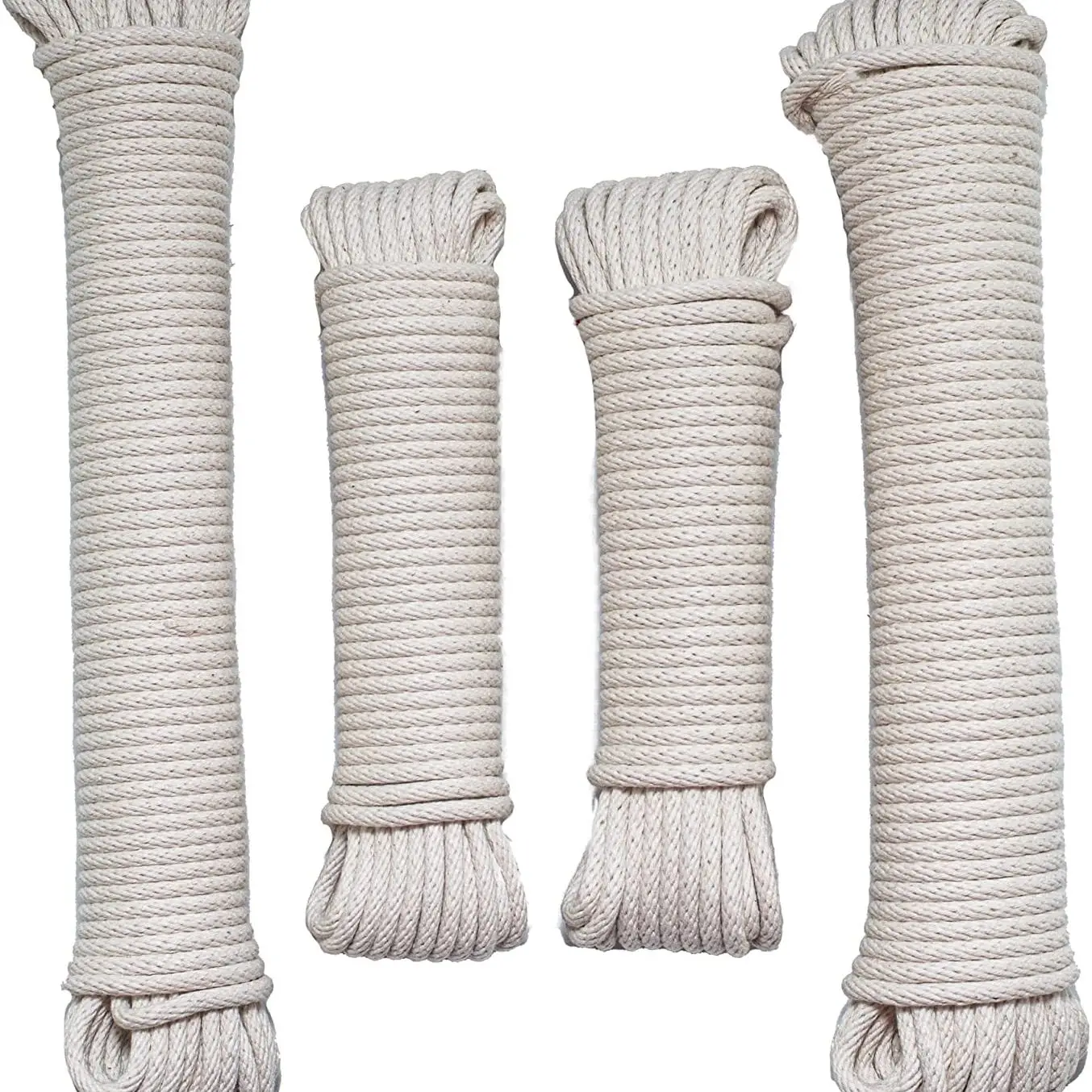 

Cotton Clothesline - All Purpose Laundry Line Dryer Rope for Outdoor/Indoor, Crafting & Art Projects (7/32" x 50ft, White)