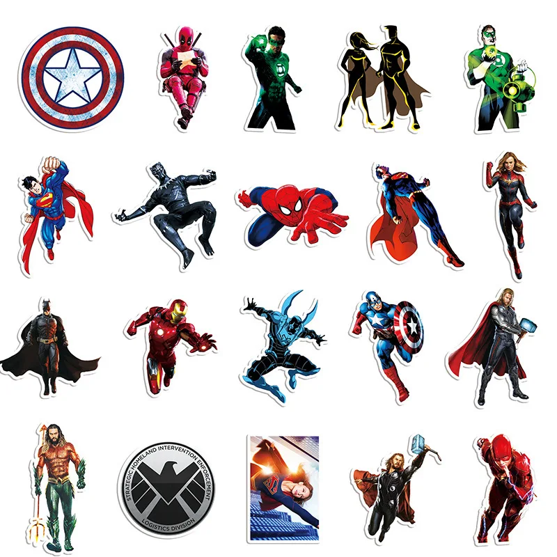 Наклейки Мстители Диснея 50 шт. Мультяшные водонепроницаемые украшения для