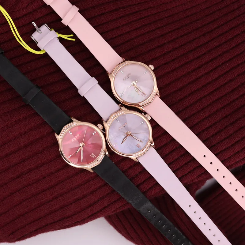 

Julius Women's Leather Lady Watch Japan Quartz Girl Alloy Buckle 3bar Luxury/ru Hardlex Round Quartz Wristwatches Box