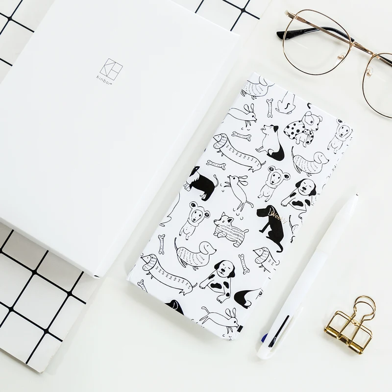 Kinbor Week Notebook Set Har Skin Planner портативный ноутбук ручной для путешествий ручная