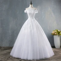 zj8150 2019 2020 new white ivory off the shoulder women gown simple princess wedding dresses for brides lace