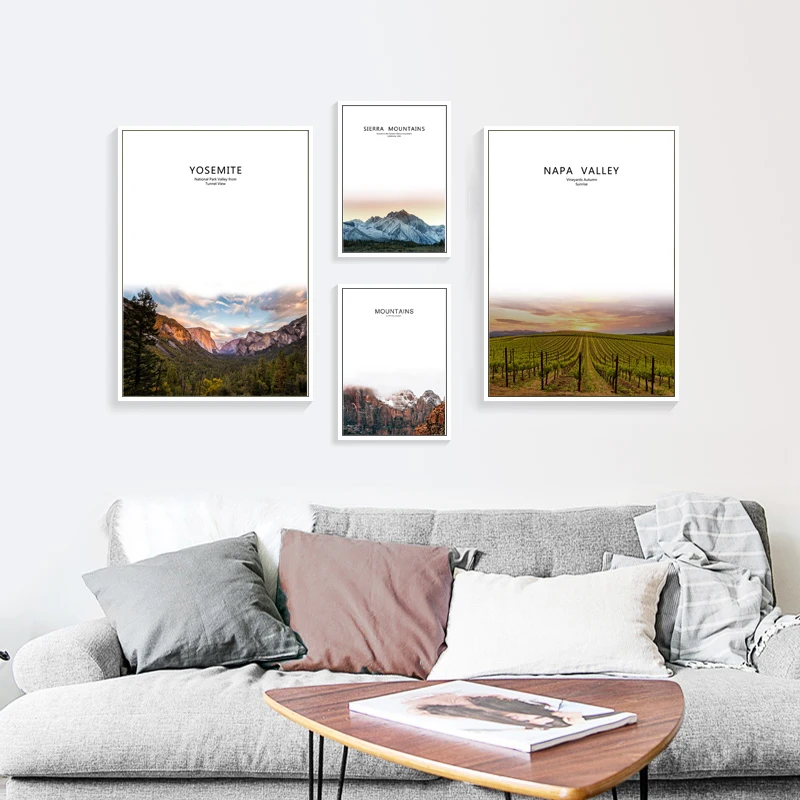 Скандинавский плакат Горный пейзаж холст картина украшение для дома современное