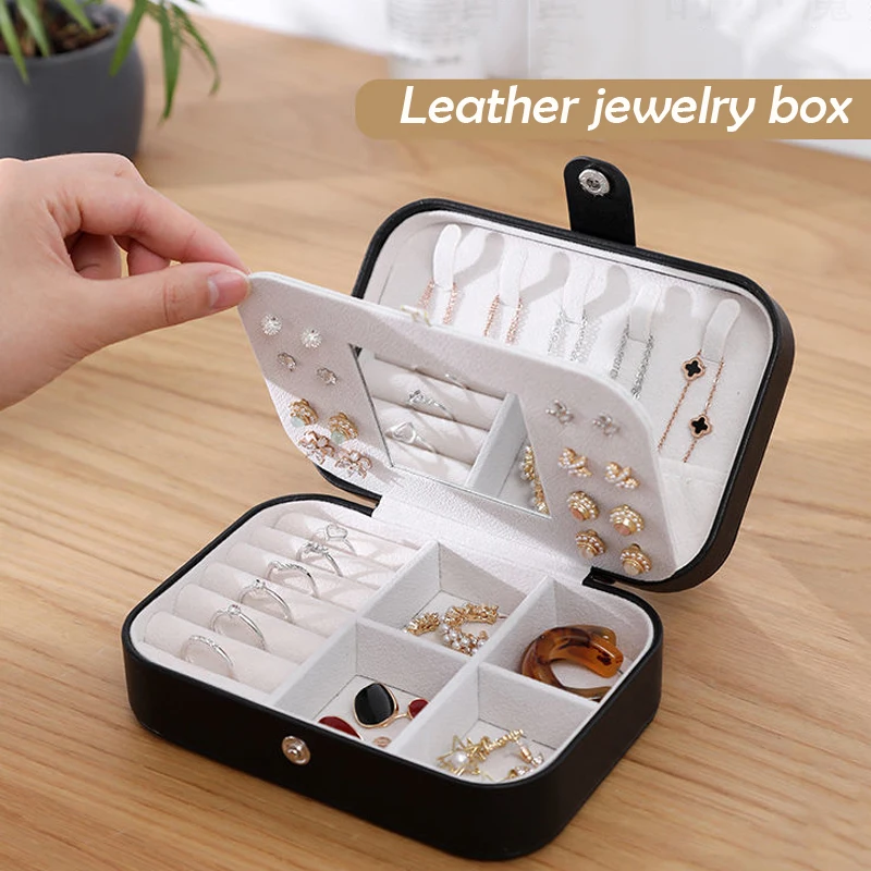

Newly Travel Jewelry Box 3 Layers Rings Earrings Necklace Holder Case Portable Jewelry Organizer for Women Girls