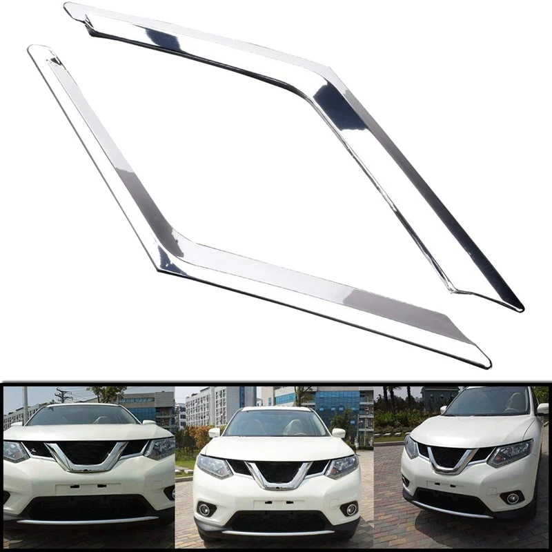 4 шт. Хромированная передняя решетка гриль Сетка Крышка отделка для Nissan Rogue X-Trail T32