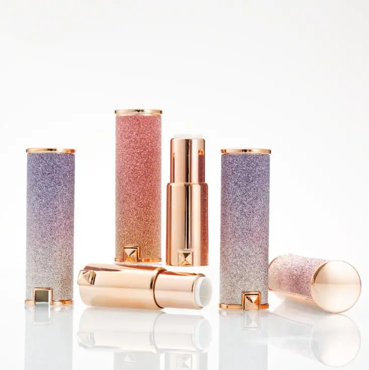 

Gradient Color Lipstick Plastic Box Containers Rose Gold Empty Lips tick Bottle Tube DIY Lip Balm Bottle SN3337