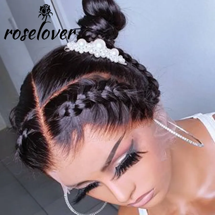 Frontais do Laço do Cabelo Brasileiras do Tampão do Couro Perucas Reto Natural Laço Transparente Preplucked Descorado Nós Cabeludo Falso 13*6 hd Cor 4 cabelo reto cor natural laço transparente preplucked