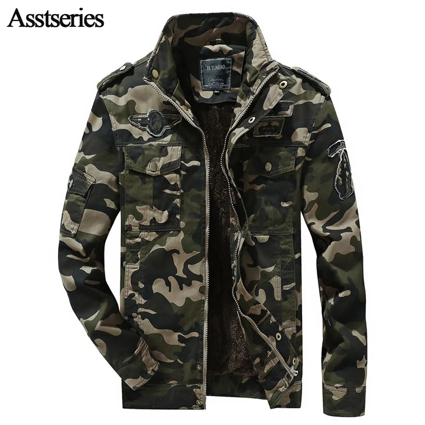 

2021 Военная тактическая куртка, стильная одежда, джинсы, Мужская одежда, мужская камуфляжная Толстая куртка в стиле армии США, пальто с Velvet120