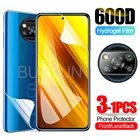 Гидрогелевая пленка Poco X3, Защитное стекло для объектива камеры для Xiaomi Poco X3 x 3 Nfc глобальная версия, pocox3 6,67 дюйма, не стекло