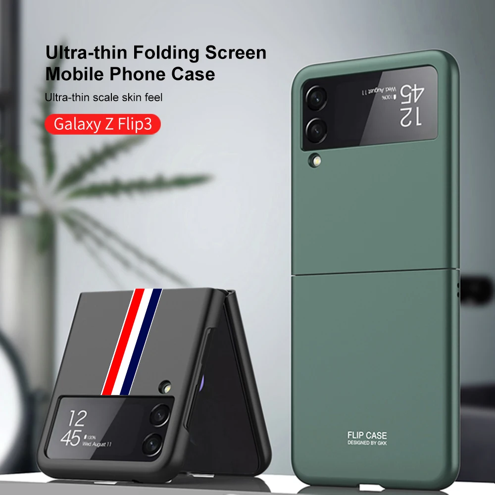 

KEYSION Ultra-thin Folding Screen Mobile Phone Case For Samsung Galaxy Z Flip 3 5G Matte PC Hard Cover For Galaxy Z Flip3