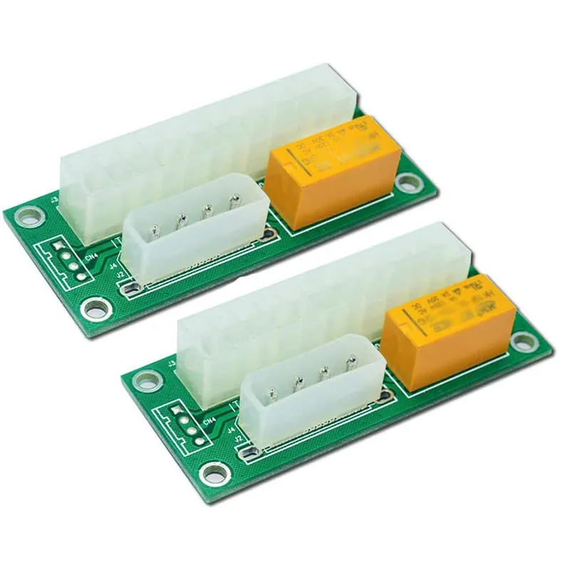 

HOT-2 Pack Dual PSU Multiple Power Supply Adapter,Add2Psu ATX 24 Pin to Molex 4Pin Connector for BTC Miner