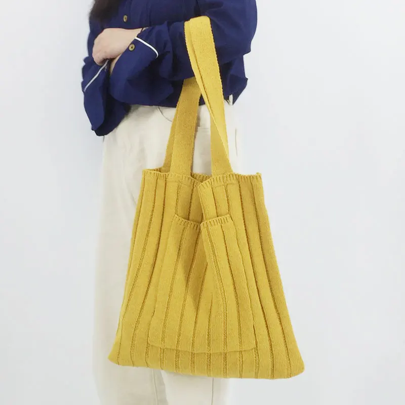 Женская вязаная однотонная Сумка-тоут YoReAi на осень и зиму Повседневная