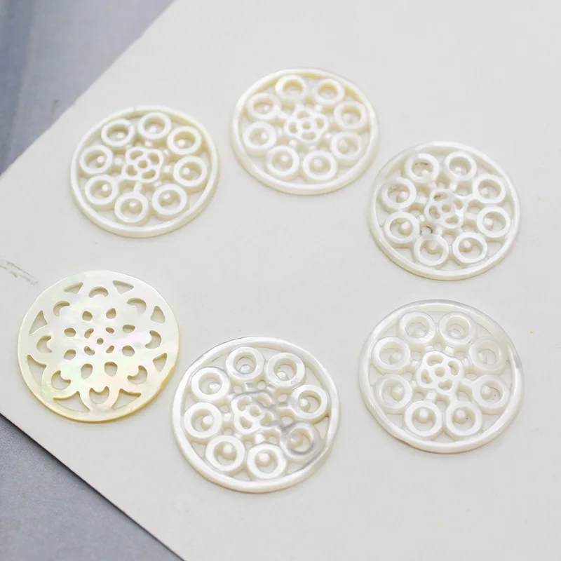 5 шт. натуральная раковина 20 мм полые резная скульптура цветок Соединитель Кулон