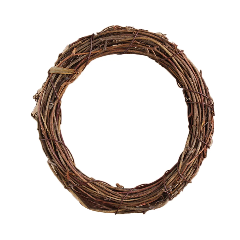 

8/10/12cm Retro Christmas Wreath Hang Natural Garland Dried Rattan Xmas Wedding Wreaths Home Wall Decor Decoración hogareña FPI