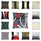 Чехол-наволочка для дивана, с абстрактным изображением серо-красных завитков, чехол для подушки с геометрическим рисунком