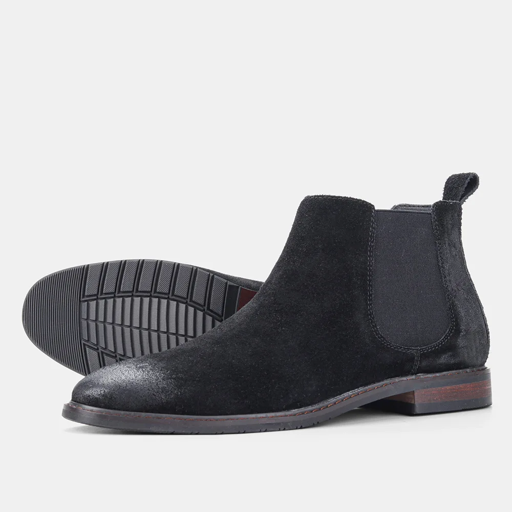 

Cheap Brand Cow Leather Flat Men Boots Plus Size 46 Ankle Brown Black Male Fashion Chelsea Botas Autumn Leather Footwear 2021