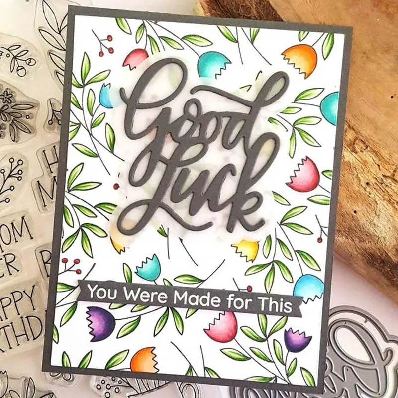 

JC Good Luck Metal Cutting Dies for Scrapbooking Craft Mold Cut Die Stencil Background Handmade Tool Album Paper Card Make Decor