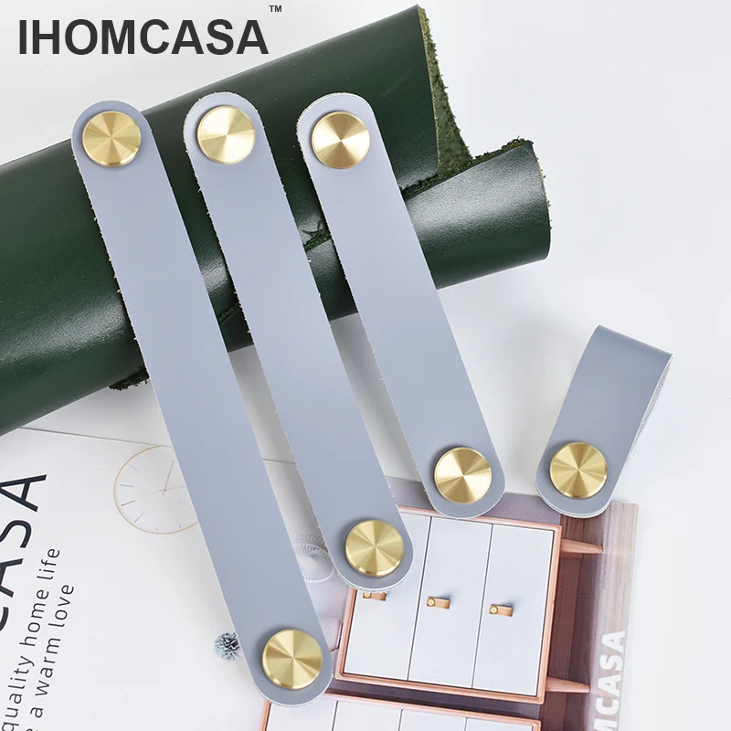 Кожаная ручка IHOMCASA в скандинавском сельском стиле латунный шкаф для обуви