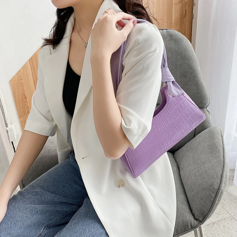 New Fashion Crocodile Pattern Baguette Bag Summer Crossbody Shoulder Bags Ladies Casual Hobos Travel | Багаж и сумки