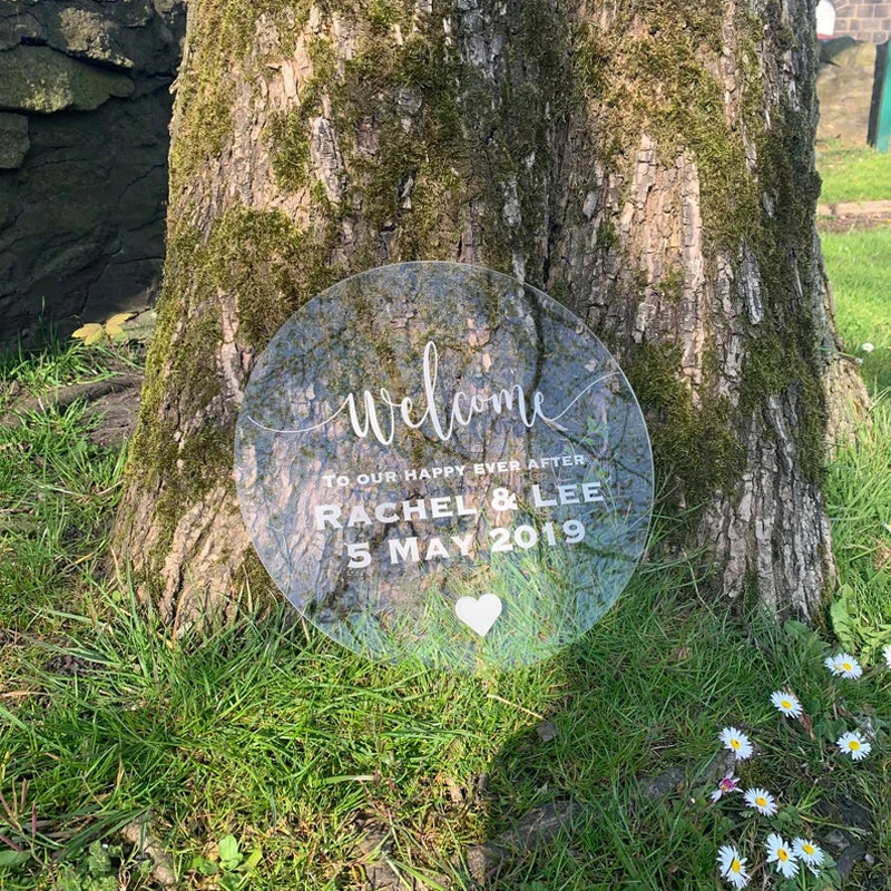 Акриловая приветственная открытка Свадебный знак акриловая лазерная гравировка