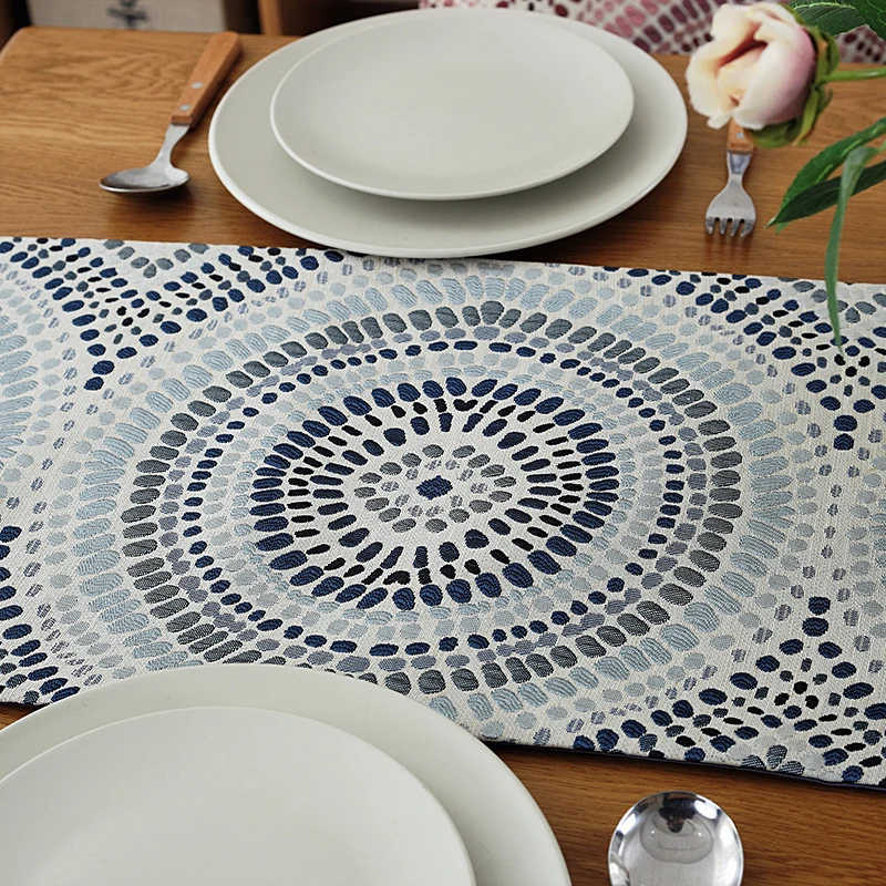 

Modern Luxury Style Colorful Dot Pattern Table Runner Polyester Table Cloth With Tassel Wedding Decoration camino de mesa 33*220