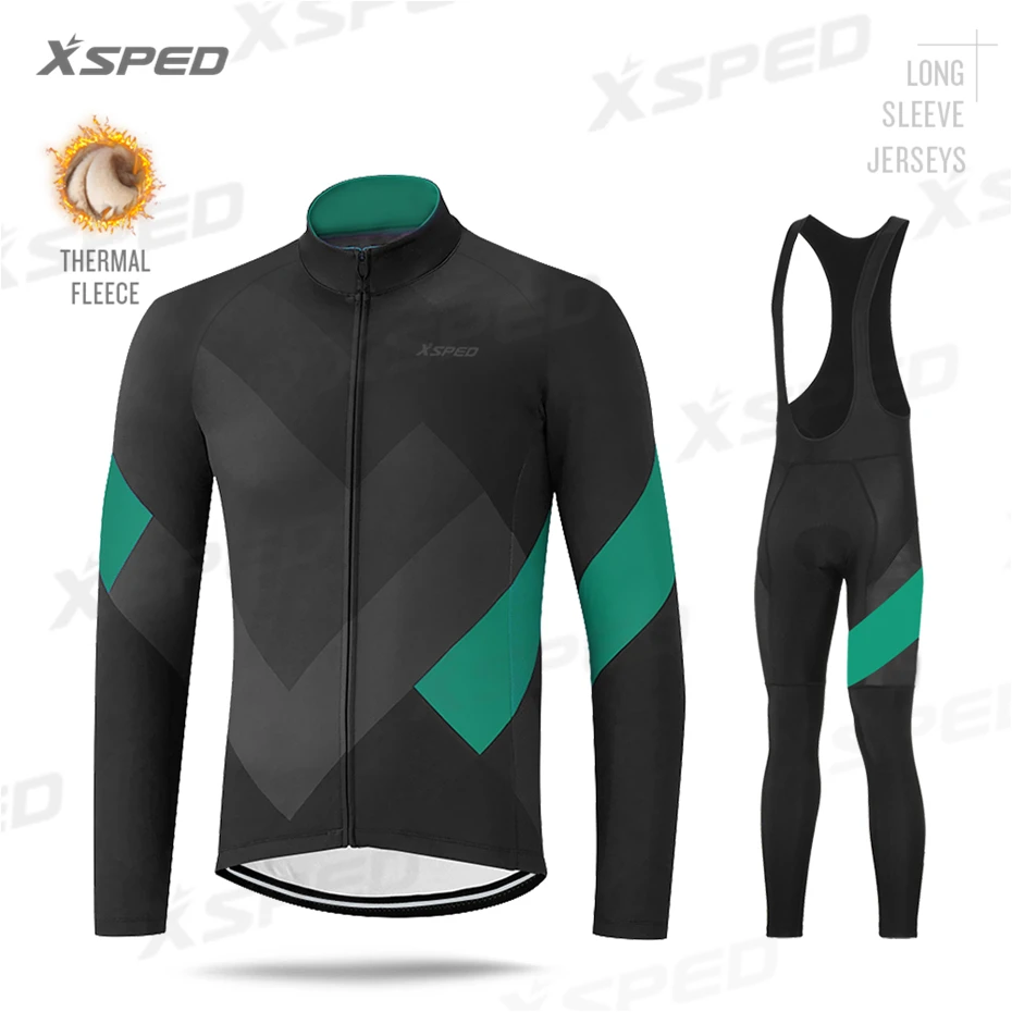 

2020 Winter Cycling Clothing Men Biking Clothes Long Sleeve Jersey Set MTB Uniform Thermal Fleece Riding Jacket Ropa Ciclismo
