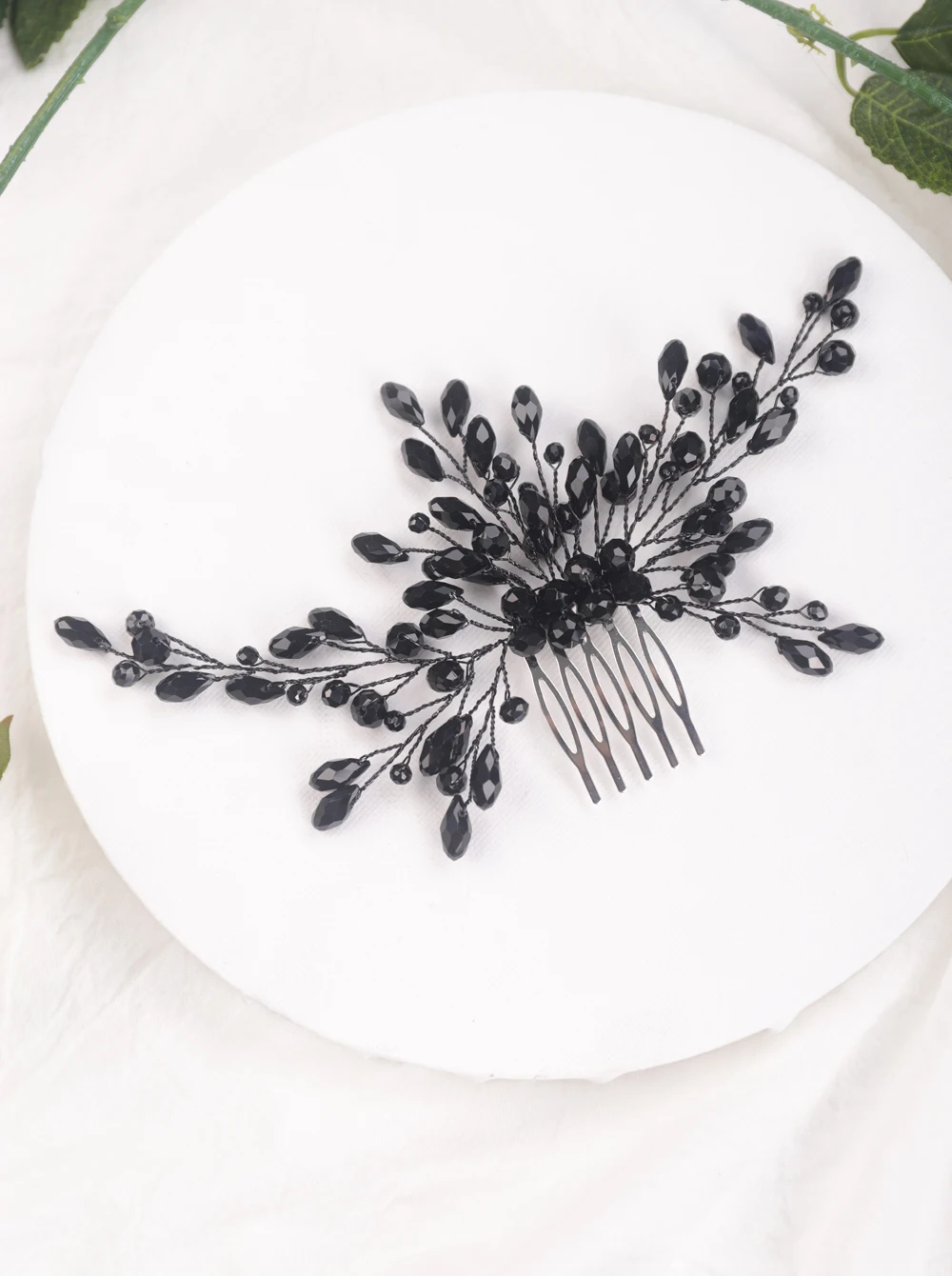 Богемный Черный Красный Зеленый Кристалл женские гребни невесты аксессуары для