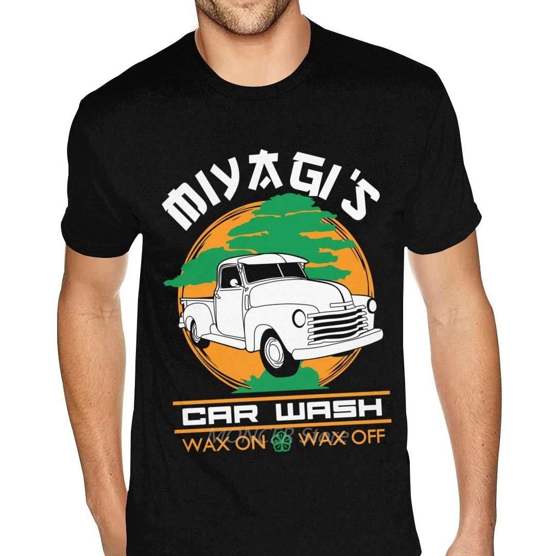

Graphic Miyagi's Car Wash -shirts Short Sleeve O-Neck Cotton Men Small Size Black Tees Shirt