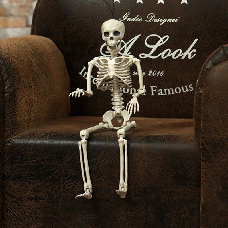 1Pcs Halloween Prop Human Skeleton Full Size Skull Hand Life Body Anatomy Model Decor Miniatures