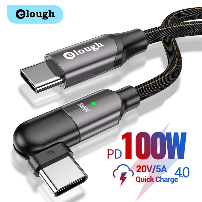 

Elough USB C to USB Type C For Samsung Poco PD 100W 60W Cable for MacBook iPad Pro Xiaomi Quick Charge 4.0 USB-C Data Wire Cord