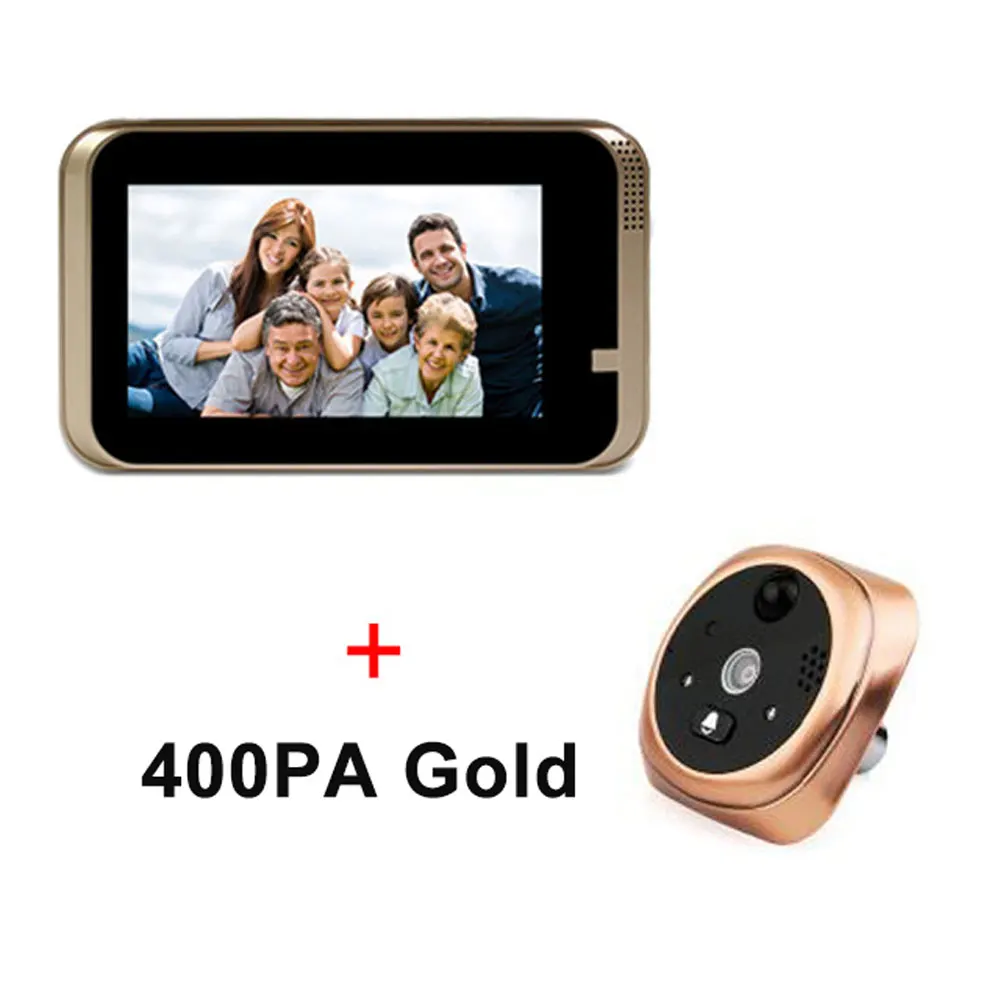 400PA Golden Глазок камера Wifi 4,3 дюймов монитор Смарт видео дверной звонок HD720P ночное видение PIR Обнаружение движения приложение управление для IOS Andriod - Цвет: 400PA Golden